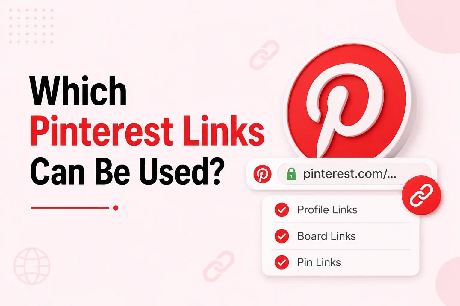 Graphic listing different Pinterest link types referenced when checking which links the downloader can process